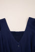 Casual V Neck Button Front Flutter Sleeve Empire Waist Midi Dress